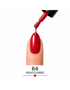 Esmalte semipermanente rojo clásico 64 Rojo Classic RU-RO Nails 12 ml 2