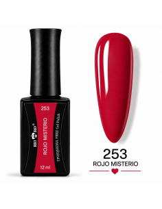 Esmalte semipermanente rojo profundo 253 Rojo Misterio RU-RO Nails 12 ml