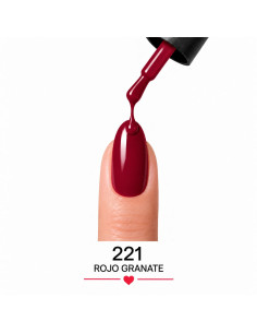 Esmalte semipermanente rojo granate 221 RU-RO Nails 12 ml 2
