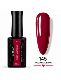 Esmalte semipermanente rojo moderno 145 RU-RO Nails 12 ml