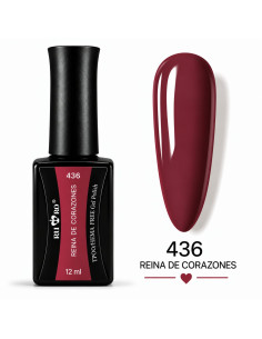 Esmalte semipermanente rojo vino 436 Reina de Corazones RU-RO Nails 12 ml
