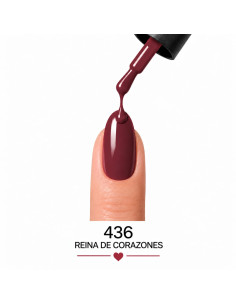 Esmalte semipermanente rojo vino 436 Reina de Corazones RU-RO Nails 12 ml 2