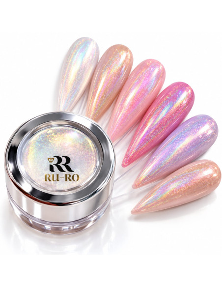 Polvo Holográfico HOLO para Uñas – Efecto Tornasol Multicolor | RU-RO Nails