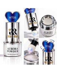 Polvo Aurora para Uñas WT05 Azul Violeta Efecto Espejo –... 2